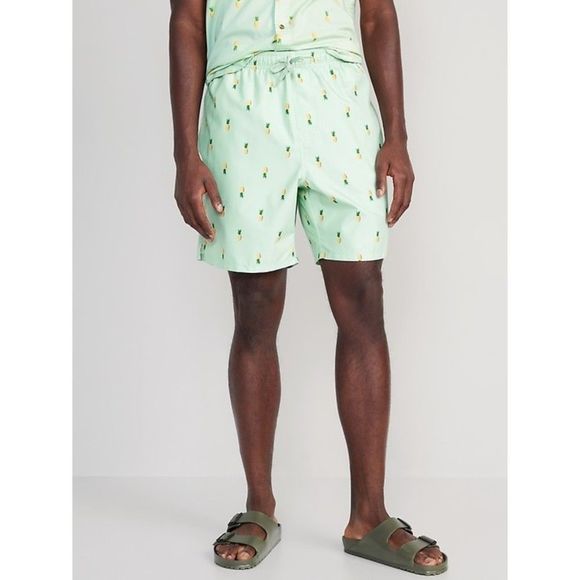 Old Navy Printed Swim Trunks for Men 7-inch inseam Pineapple XXL - Picture 4 of 5